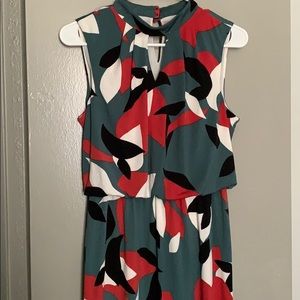 Nine west printed key hole dress